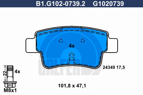Galfer B1.G102-0739.2 Brake Pad Set, disc brake B1G10207392: Buy near me in Poland at 2407.PL - Good price!