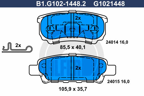 Galfer B1.G102-1448.2 Brake Pad Set, disc brake B1G10214482: Buy near me in Poland at 2407.PL - Good price!