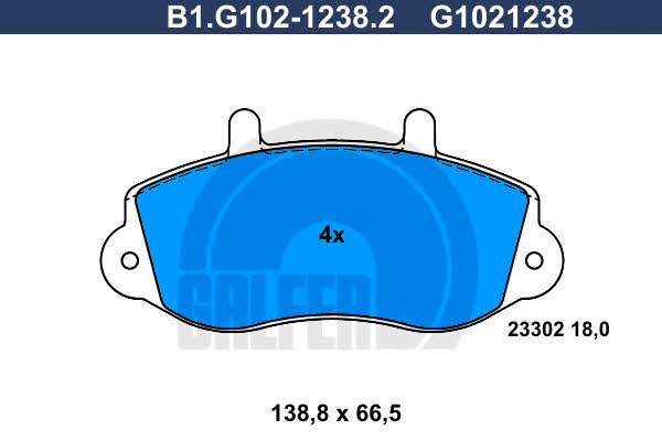 Galfer B1.G102-1238.2 Тормозные колодки дисковые, комплект B1G10212382: Отличная цена - Купить в Польше на 2407.PL!