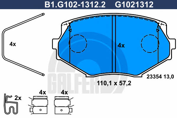 Galfer B1.G102-1312.2 Brake Pad Set, disc brake B1G10213122: Buy near me in Poland at 2407.PL - Good price!