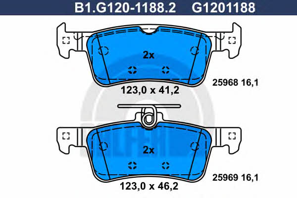 Galfer B1.G120-1188.2 Brake Pad Set, disc brake B1G12011882: Buy near me in Poland at 2407.PL - Good price!