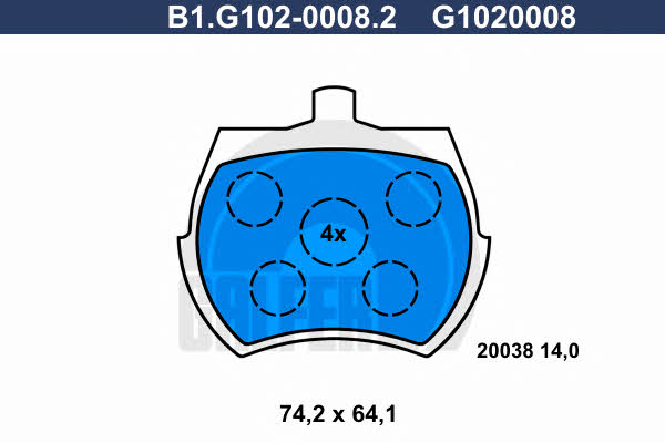 Galfer B1.G102-0008.2 Brake Pad Set, disc brake B1G10200082: Buy near me in Poland at 2407.PL - Good price!