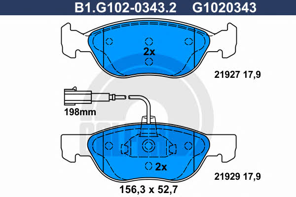 Galfer B1.G102-0343.2 Klocki hamulcowe, zestaw B1G10203432: Dobra cena w Polsce na 2407.PL - Kup Teraz!