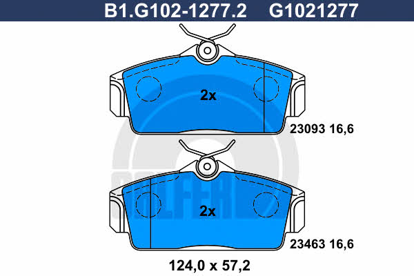 Galfer B1.G102-1277.2 Brake Pad Set, disc brake B1G10212772: Buy near me in Poland at 2407.PL - Good price!