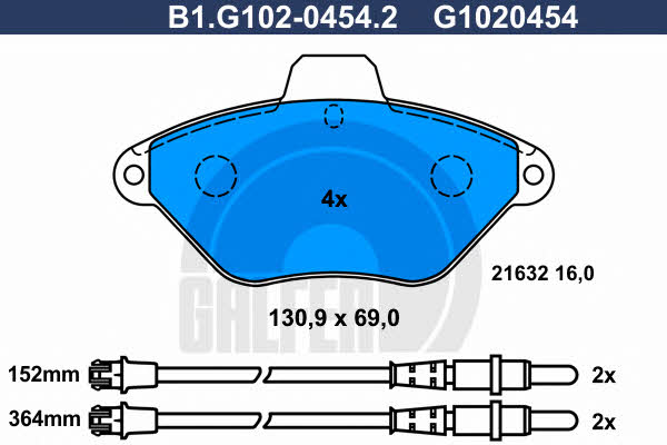 Galfer B1.G102-0454.2 Brake Pad Set, disc brake B1G10204542: Buy near me in Poland at 2407.PL - Good price!