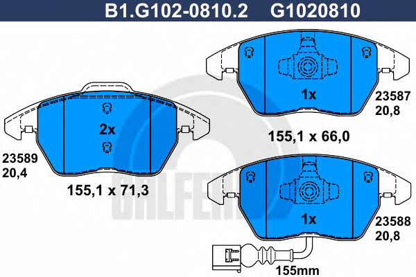 Galfer B1.G102-0810.2 Klocki hamulcowe, zestaw B1G10208102: Dobra cena w Polsce na 2407.PL - Kup Teraz!