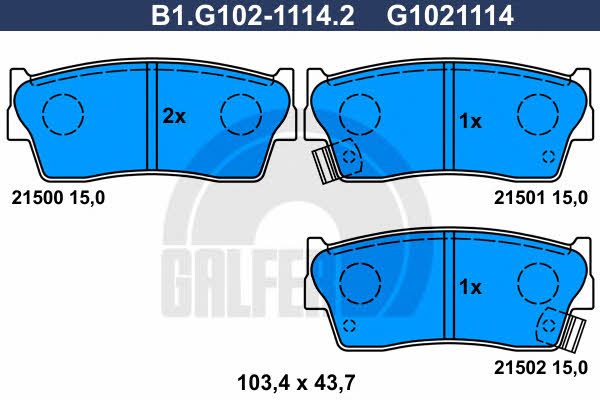 Galfer B1.G102-1114.2 Тормозные колодки дисковые, комплект B1G10211142: Отличная цена - Купить в Польше на 2407.PL!