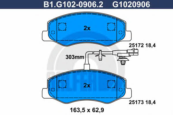 Galfer B1.G102-0906.2 Тормозные колодки дисковые, комплект B1G10209062: Отличная цена - Купить в Польше на 2407.PL!