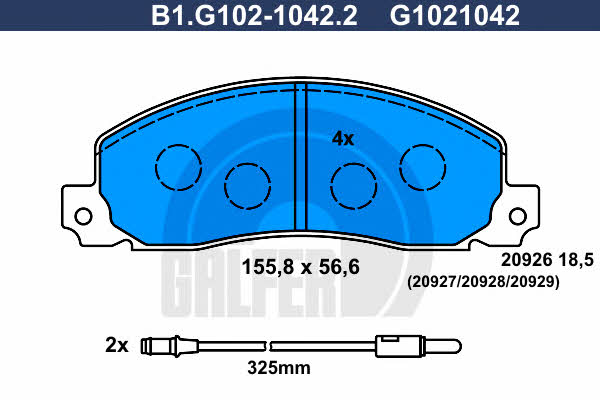 Galfer B1.G102-1042.2 Brake Pad Set, disc brake B1G10210422: Buy near me in Poland at 2407.PL - Good price!
