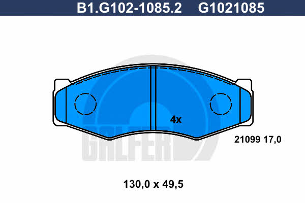 Galfer B1.G102-1085.2 Brake Pad Set, disc brake B1G10210852: Buy near me in Poland at 2407.PL - Good price!