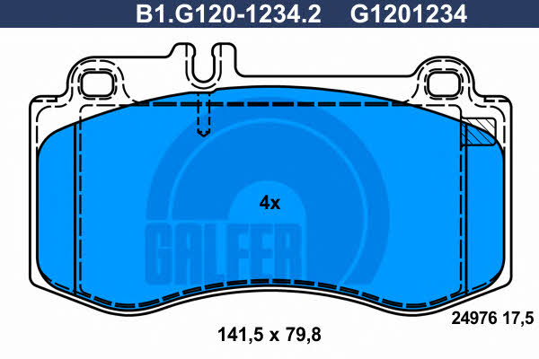 Galfer B1.G120-1234.2 Klocki hamulcowe, zestaw B1G12012342: Atrakcyjna cena w Polsce na 2407.PL - Zamów teraz!