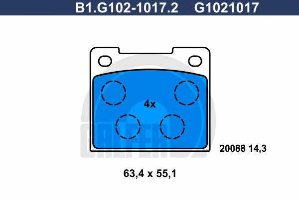 Galfer B1.G102-1017.2 Brake Pad Set, disc brake B1G10210172: Buy near me in Poland at 2407.PL - Good price!