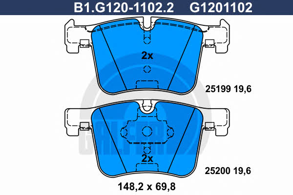 Galfer B1.G120-1102.2 Scheibenbremsbeläge, Set B1G12011022: Kaufen Sie zu einem guten Preis in Polen bei 2407.PL!