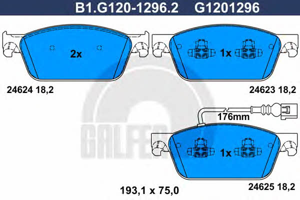 Galfer B1.G120-1296.2 Scheibenbremsbeläge, Set B1G12012962: Kaufen Sie zu einem guten Preis in Polen bei 2407.PL!