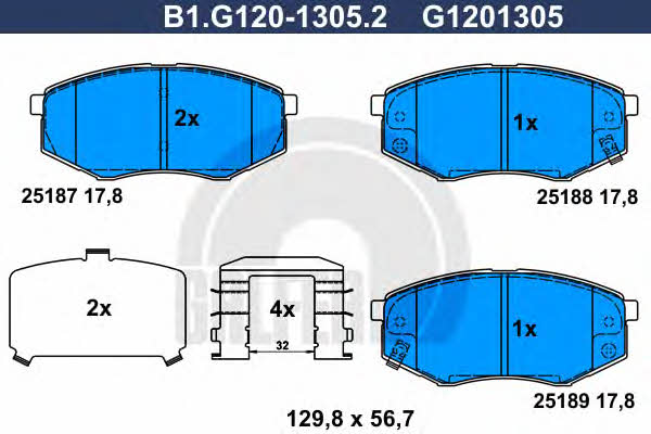 Galfer B1.G120-1305.2 Brake Pad Set, disc brake B1G12013052: Buy near me in Poland at 2407.PL - Good price!