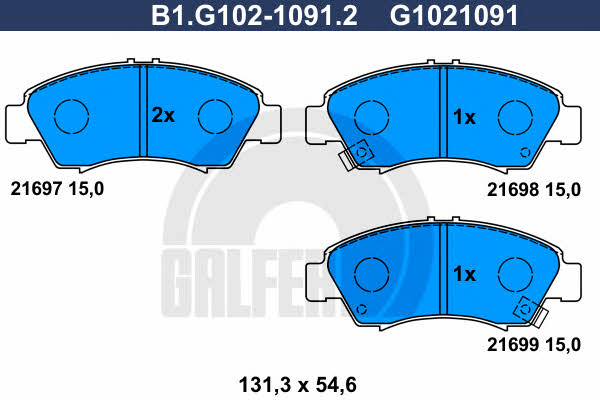 Galfer B1.G102-1091.2 Klocki hamulcowe, zestaw B1G10210912: Dobra cena w Polsce na 2407.PL - Kup Teraz!