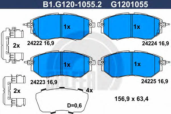 Galfer B1.G120-1055.2 Klocki hamulcowe, zestaw B1G12010552: Dobra cena w Polsce na 2407.PL - Kup Teraz!
