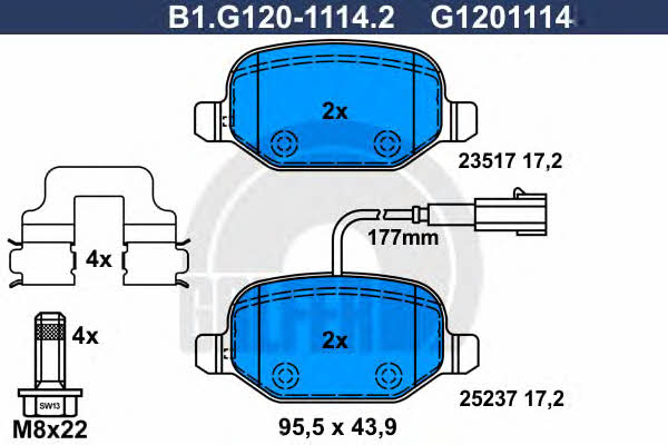 Galfer B1.G120-1114.2 Тормозные колодки дисковые, комплект B1G12011142: Отличная цена - Купить в Польше на 2407.PL!