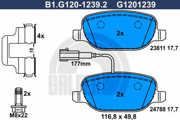 Galfer B1.G120-1239.2 Brake Pad Set, disc brake B1G12012392: Buy near me in Poland at 2407.PL - Good price!