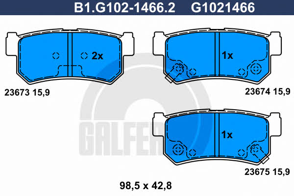 Galfer B1.G102-1466.2 Klocki hamulcowe, zestaw B1G10214662: Dobra cena w Polsce na 2407.PL - Kup Teraz!