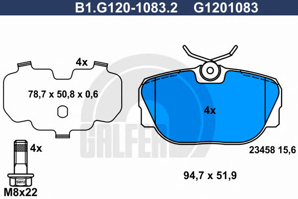 Galfer B1.G120-1083.2 Klocki hamulcowe, zestaw B1G12010832: Dobra cena w Polsce na 2407.PL - Kup Teraz!