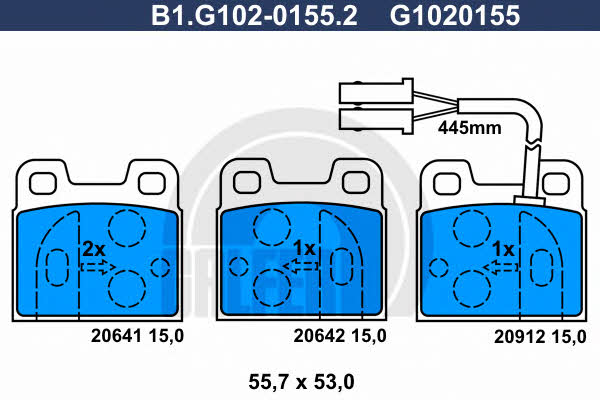 Galfer B1.G102-0155.2 Тормозные колодки дисковые, комплект B1G10201552: Отличная цена - Купить в Польше на 2407.PL!