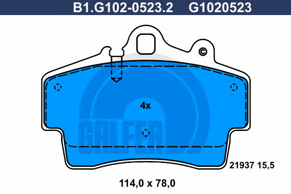Galfer B1.G102-0523.2 Brake Pad Set, disc brake B1G10205232: Buy near me in Poland at 2407.PL - Good price!