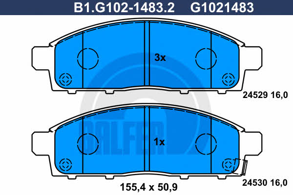 Galfer B1.G102-1483.2 Brake Pad Set, disc brake B1G10214832: Buy near me in Poland at 2407.PL - Good price!