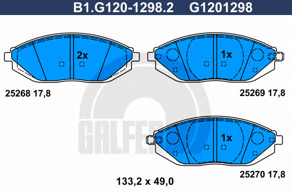 Galfer B1.G120-1298.2 Klocki hamulcowe, zestaw B1G12012982: Dobra cena w Polsce na 2407.PL - Kup Teraz!