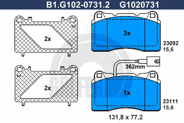 Galfer B1.G102-0731.2 Klocki hamulcowe, zestaw B1G10207312: Dobra cena w Polsce na 2407.PL - Kup Teraz!