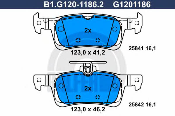 Galfer B1.G120-1186.2 Brake Pad Set, disc brake B1G12011862: Buy near me in Poland at 2407.PL - Good price!