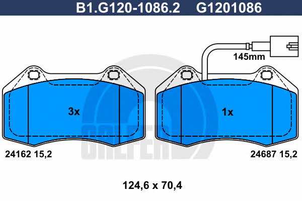 Galfer B1.G120-1086.2 Brake Pad Set, disc brake B1G12010862: Buy near me in Poland at 2407.PL - Good price!