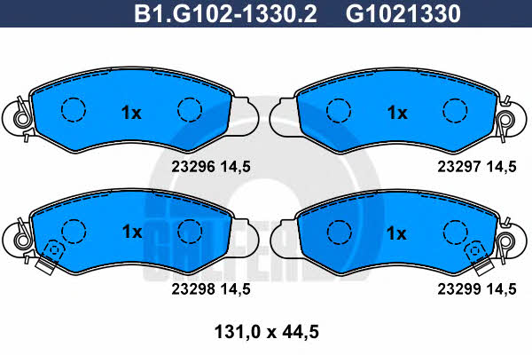 Galfer B1.G102-1330.2 Тормозные колодки дисковые, комплект B1G10213302: Отличная цена - Купить в Польше на 2407.PL!