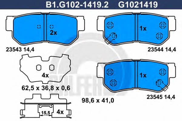 Galfer B1.G102-1419.2 Klocki hamulcowe, zestaw B1G10214192: Dobra cena w Polsce na 2407.PL - Kup Teraz!