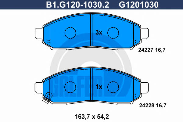 Galfer B1.G120-1030.2 Klocki hamulcowe, zestaw B1G12010302: Dobra cena w Polsce na 2407.PL - Kup Teraz!