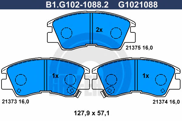 Galfer B1.G102-1088.2 Brake Pad Set, disc brake B1G10210882: Buy near me at 2407.PL in Poland at an Affordable price!