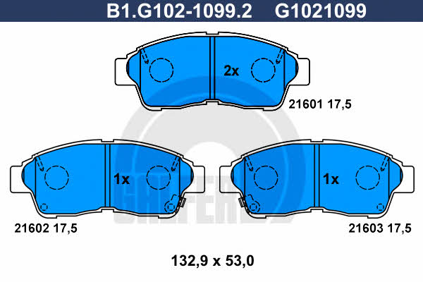 Galfer B1.G102-1099.2 Klocki hamulcowe, zestaw B1G10210992: Dobra cena w Polsce na 2407.PL - Kup Teraz!