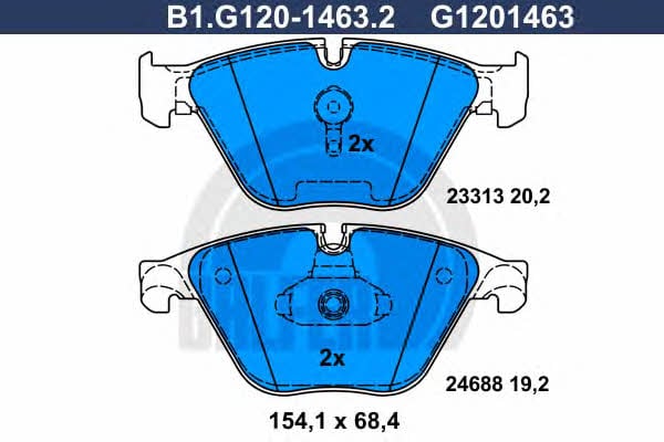 Galfer B1.G120-1463.2 Brake Pad Set, disc brake B1G12014632: Buy near me in Poland at 2407.PL - Good price!