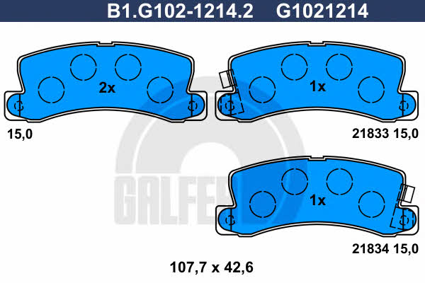 Galfer B1.G102-1214.2 Brake Pad Set, disc brake B1G10212142: Buy near me in Poland at 2407.PL - Good price!