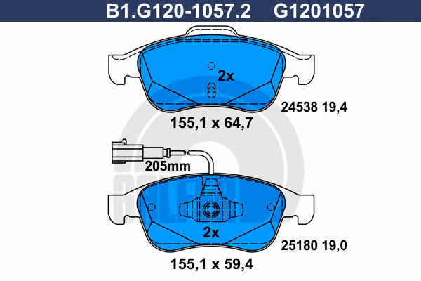 Galfer B1.G120-1057.2 Klocki hamulcowe, zestaw B1G12010572: Dobra cena w Polsce na 2407.PL - Kup Teraz!