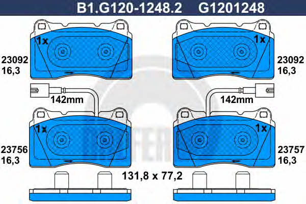 Galfer B1.G120-1248.2 Тормозные колодки дисковые, комплект B1G12012482: Отличная цена - Купить в Польше на 2407.PL!