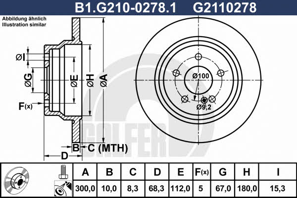Galfer B1.G210-0278.1 Rear brake disc, non-ventilated B1G21002781: Buy near me in Poland at 2407.PL - Good price!