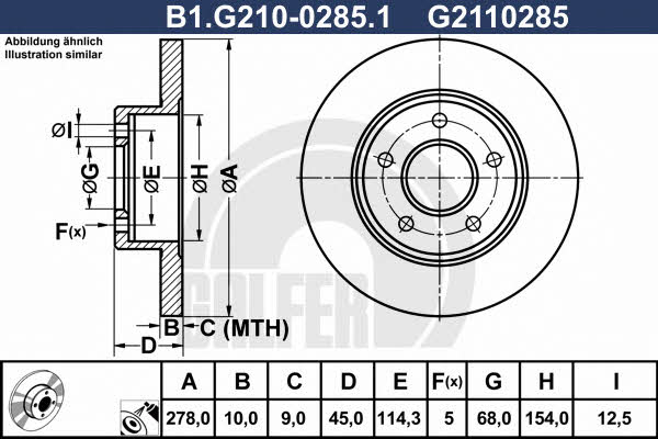 Galfer B1.G210-0285.1 Тормозной диск задний невентилируемый B1G21002851: Отличная цена - Купить в Польше на 2407.PL!