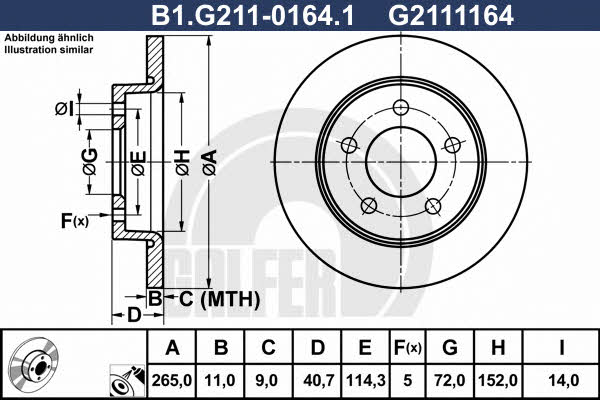 Galfer B1.G211-0164.1 Тормозной диск задний невентилируемый B1G21101641: Отличная цена - Купить в Польше на 2407.PL!