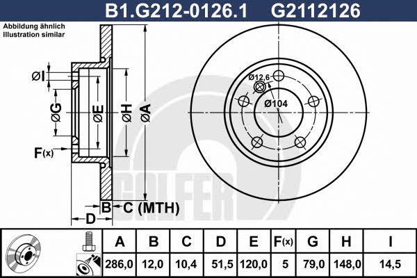 Galfer B1.G212-0126.1 Niewentylowana przednia tarcza hamulcowa B1G21201261: Dobra cena w Polsce na 2407.PL - Kup Teraz!
