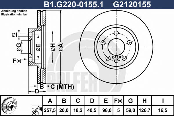 Galfer B1.G220-0155.1 Front brake disc ventilated B1G22001551: Buy near me in Poland at 2407.PL - Good price!