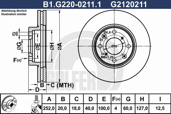 Galfer B1.G220-0211.1 Front brake disc ventilated B1G22002111: Buy near me in Poland at 2407.PL - Good price!