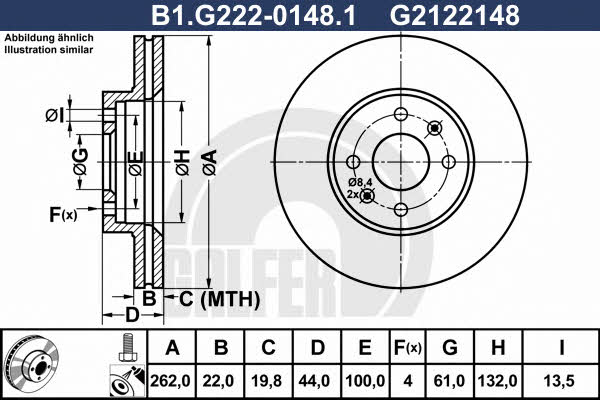Galfer B1.G222-0148.1 Innenbelüftete Bremsscheibe vorne B1G22201481: Kaufen Sie zu einem guten Preis in Polen bei 2407.PL!