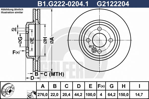 Galfer B1.G222-0204.1 Wentylowana przednia tarcza hamulcowa B1G22202041: Dobra cena w Polsce na 2407.PL - Kup Teraz!