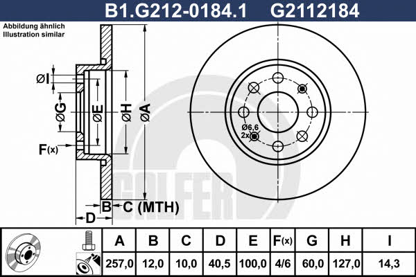 Galfer B1.G212-0184.1 Unventilated front brake disc B1G21201841: Buy near me in Poland at 2407.PL - Good price!